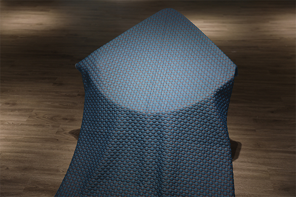 Blue lattice high-grade knitted air layer